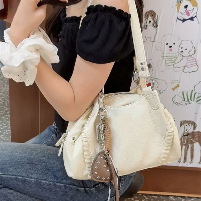 Indenis-Panel Faux Leather Tote Bag
