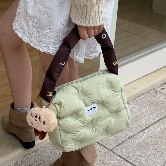 Indenis-Puffed Shoulder Bag Bag Charm Set