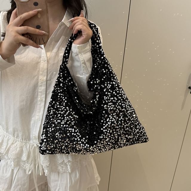 Indenis-Sequined Tote Bag