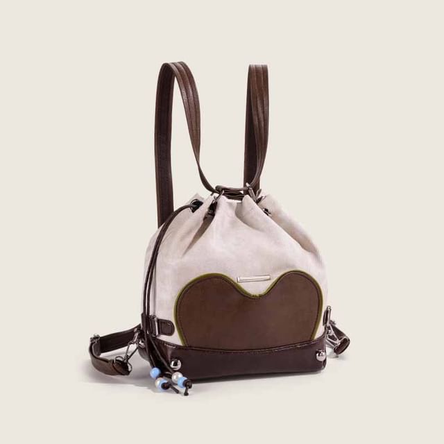 Indenis-Two Tone Drawstring Backpack