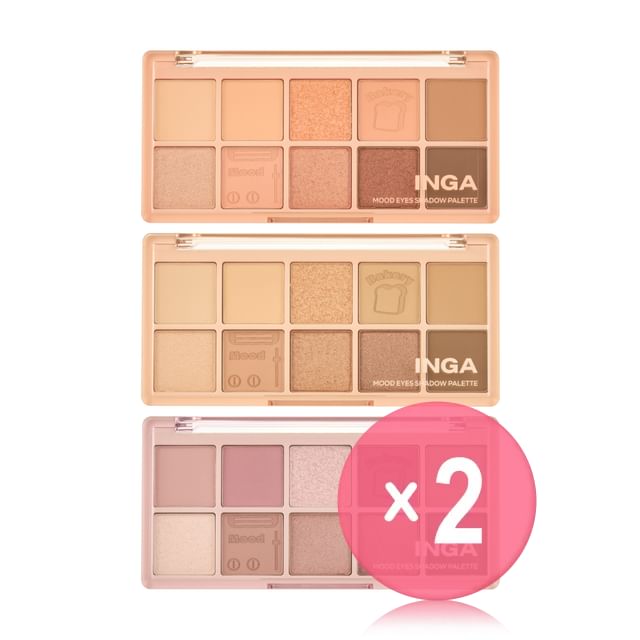 INGA-Mood Eyes Shadow Palette - 3 Types 2pcs Bundle Set