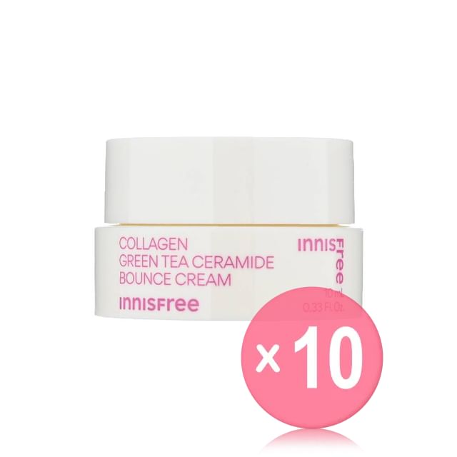 innisfree-Collagen Green Tea Ceramide Bounce Cream Mini 10pcs Bundle Set