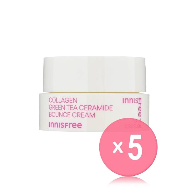 innisfree-Collagen Green Tea Ceramide Bounce Cream Mini 5pcs Bundle Set