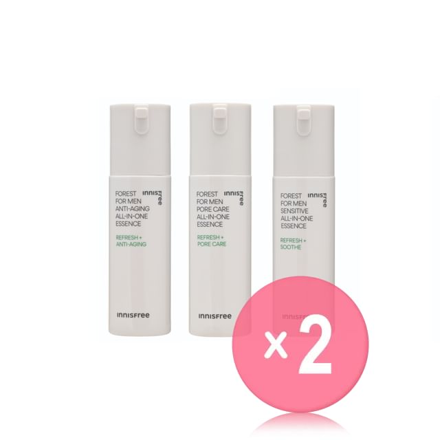 innisfree-Forest For Men All-In-One Essence - 3 Types 2pcs Bundle Set