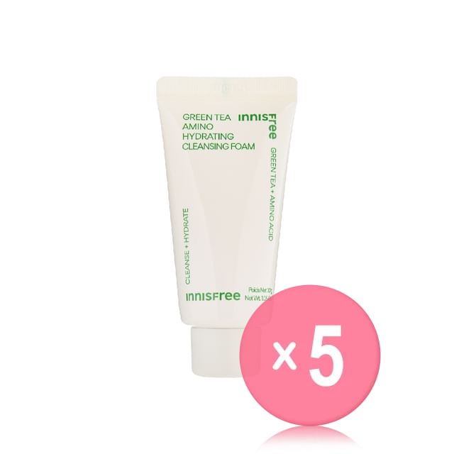 innisfree-Green Tea Amino Hydrating Cleansing Foam Mini 5pcs Bundle Set