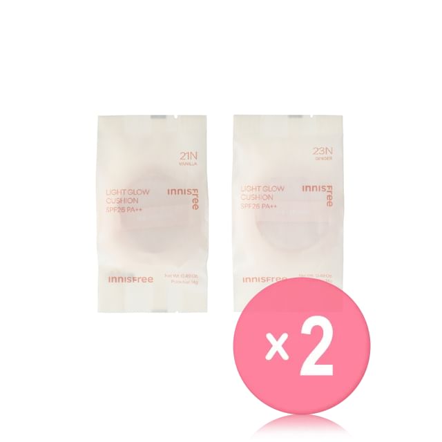 innisfree-Light Glow Cushion Refill Only - 2 Colors 2pcs Bundle Set