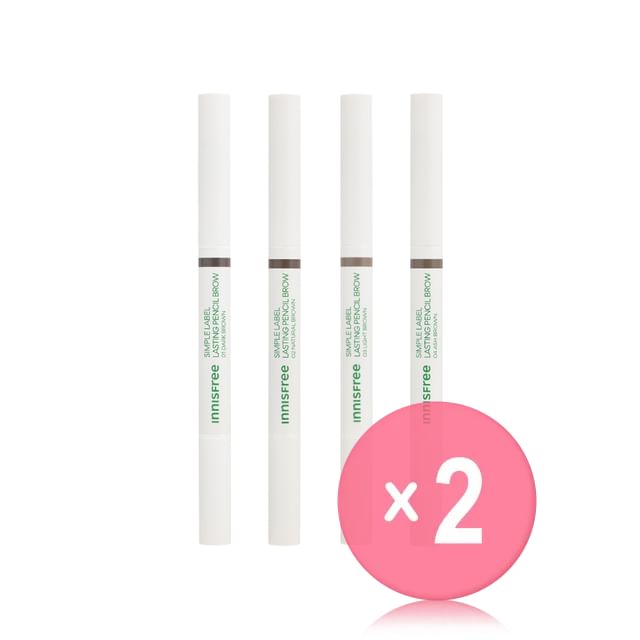 innisfree-Simple Label Lasting Pencil Brow - 4 Colors 2pcs Bundle Set