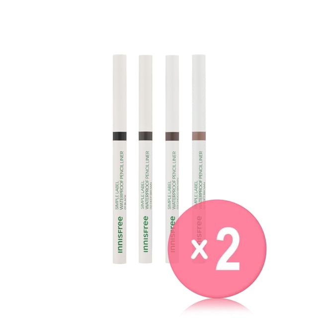 innisfree-Simple Label Waterproof Pencil Liner - 4 Colors 2pcs Bundle Set