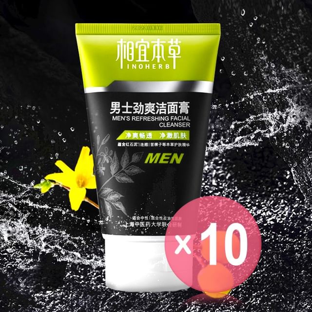 INOHERB-Mens Refreshing Facial Cleanser 10pcs Bundle Set