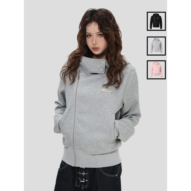 INStudio-Irregular Plain Hoodie