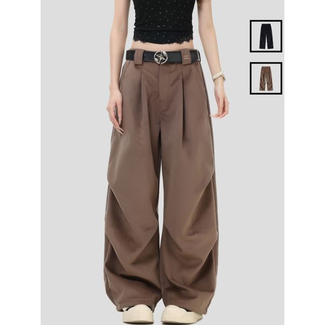 INStudio-Shirred Parachute Pants