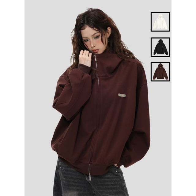INStudio-Unisex High-Neck Zip Hoodie