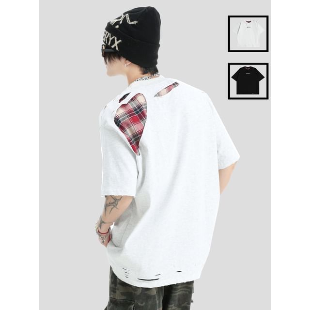 INStudio-Unisex Mock Two-Piece Loose T-Shirt