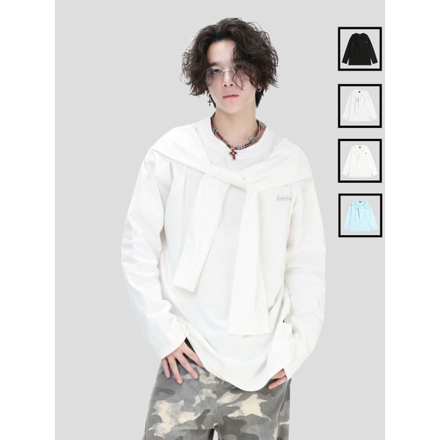 INStudio-Unisex Mock Two-Piece Loose Tee