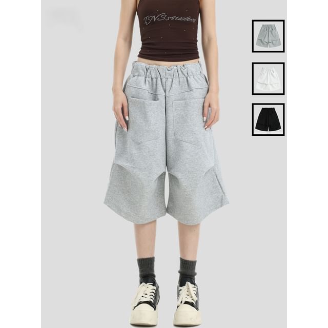INStudio-Unisex Reversible Irregular Cotton Jorts