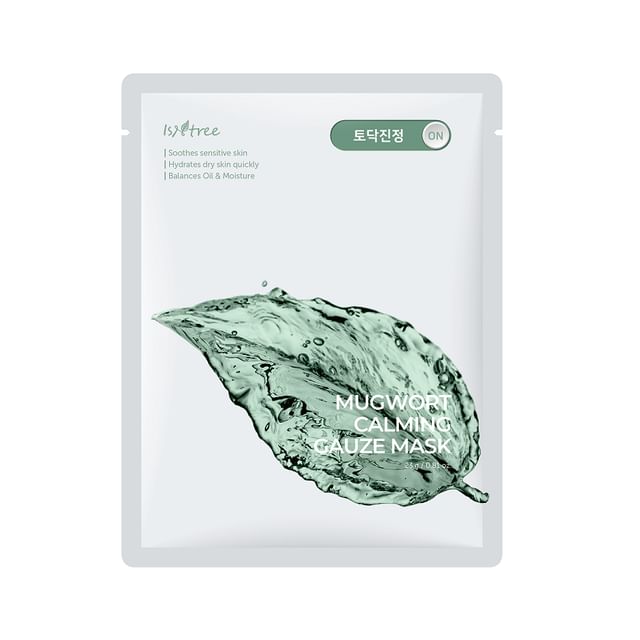 Isntree-Mugwort Calming Gauze Mask Set - Masque tissu à larmoise - 10 pcs