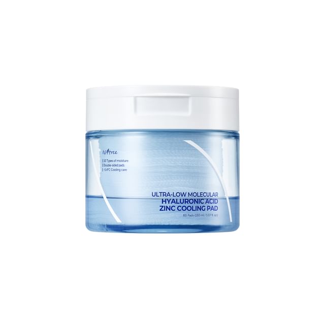 Isntree-Disco Refrescante de Ácido Hialurônico de Ultra Baixo Peso Molecular com Zinco-60 Discos