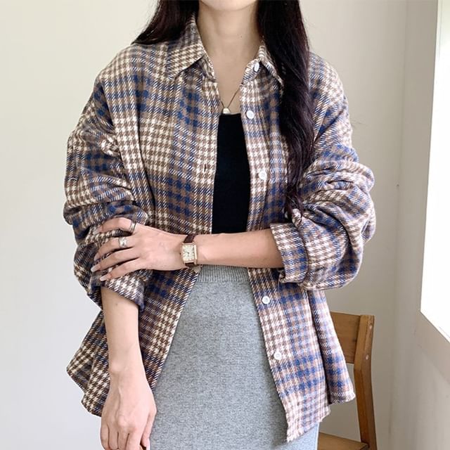 ISSOL-Long-Sleeve Buffalo Check Shirt