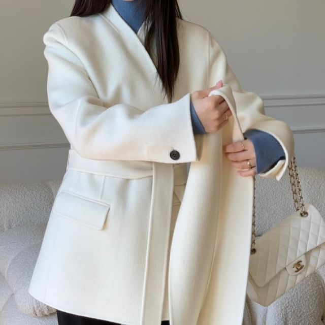 ISSOL-Open Front Plain Blazer