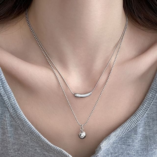 Jael-Bead Pendant Layered Necklace