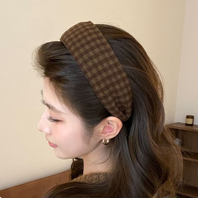 Jael-Checker Fabric Headband