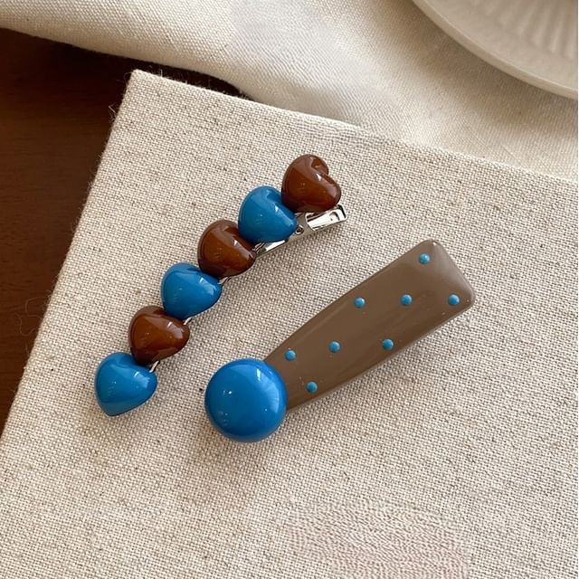 Jael-Color Block Hair Clip Set