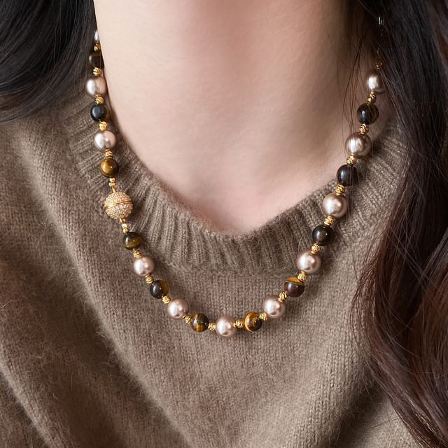 Jael-Faux Pearl Beaded Necklace