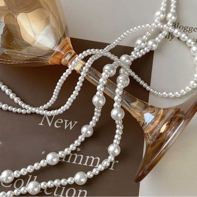 Jael-Faux Pearl Layered Necklace