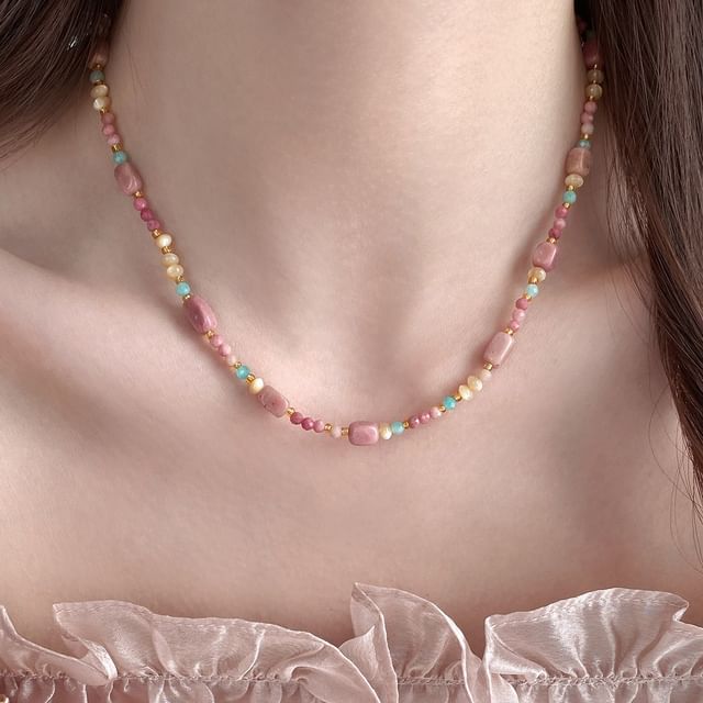 Jael-Gemstone Beaded Necklace