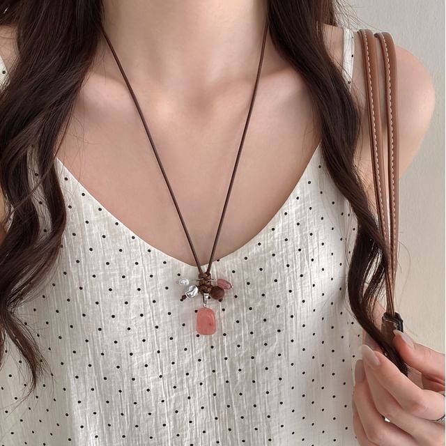 Jael-Gemstone Pendant Cord Necklace Various Designs