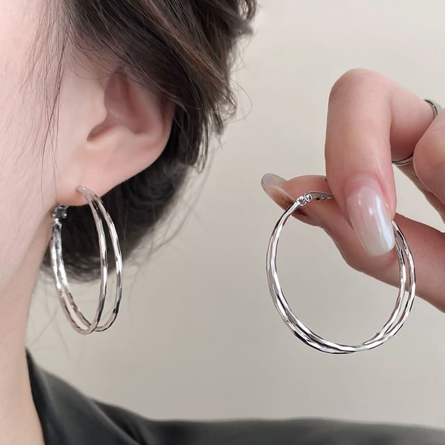 Jael-Layered Alloy Hoop Earring