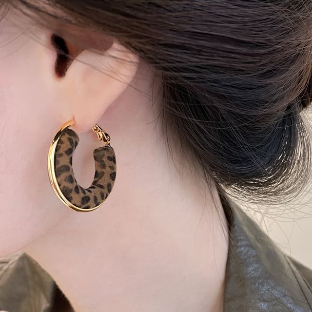 Jael-Leopard Print Leverback Earring