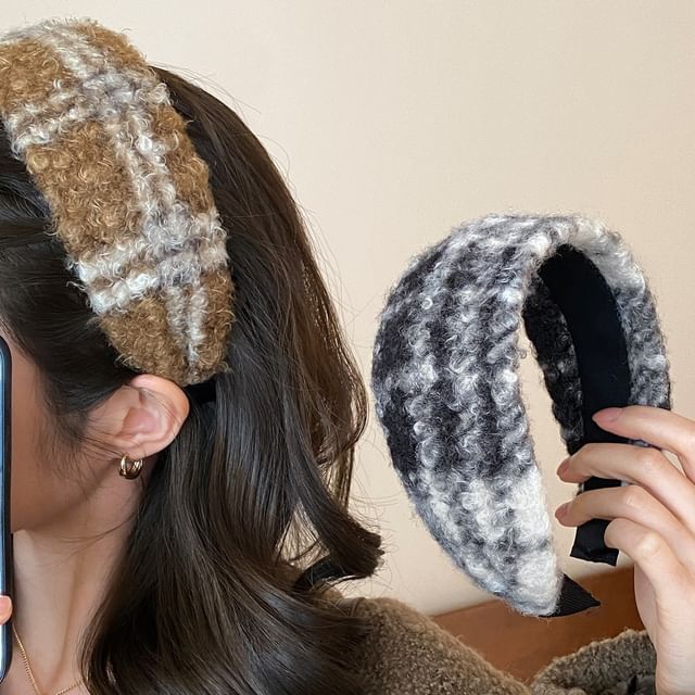 Jael-Plaid Chenille Headband