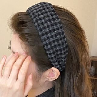 Jael-Plaid Wide Headband