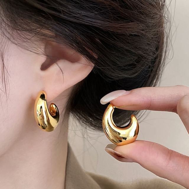 Jael-Polished Alloy Open Hoop Earring