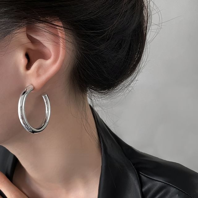 Jael-Polished Alloy Open Hoop Earring Various Designs