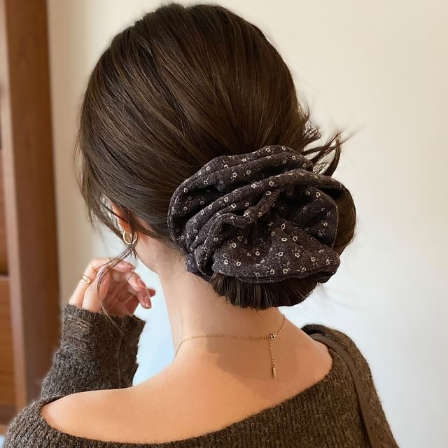 Jael-Polka Dot Fabric Scrunchie