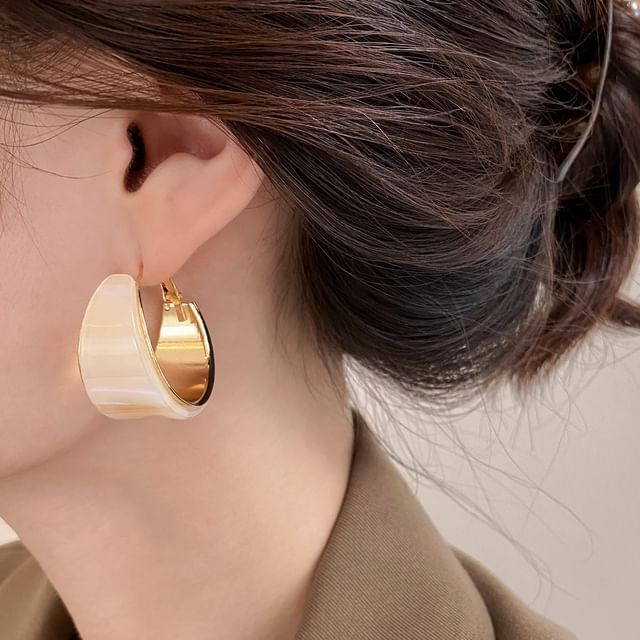 Jael-Resin Alloy Leverback Hoop Earring