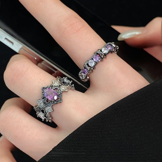 Jael-Rhinestone Alloy Open Ring Various Designs
