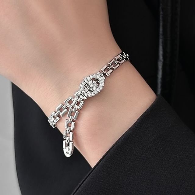 Jael-Rhinestone Buckled Bracelet