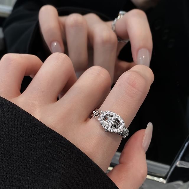 Jael-Rhinestone Buckled Ring