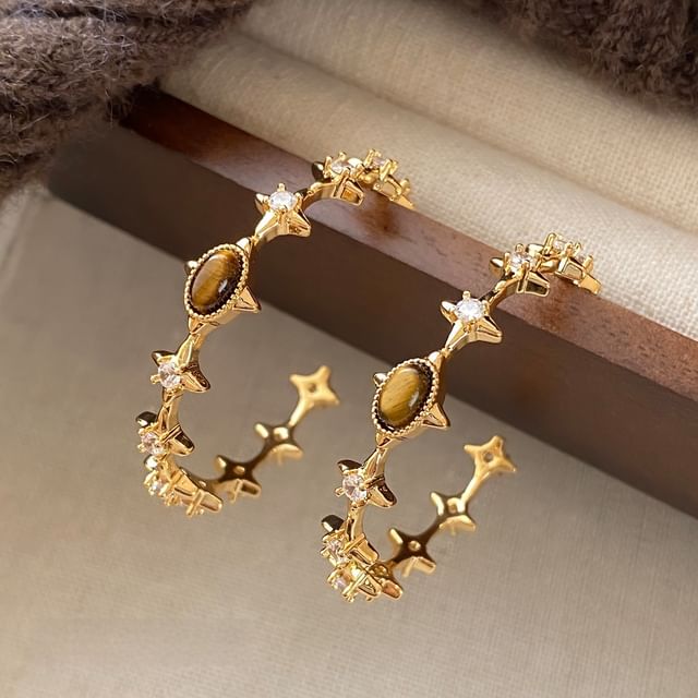Jael-Rhinestone Hoop Earring