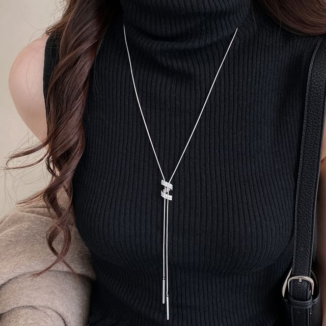 Jael-Rhinestone Lariat Necklace