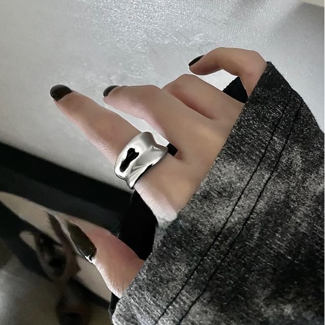 Jael-Silver Tone Open Ring