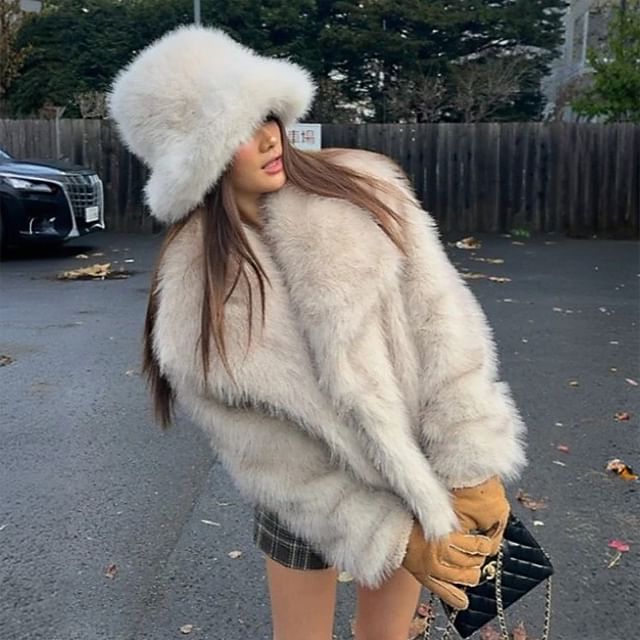 Janerium-Collar Fluffy Jacket