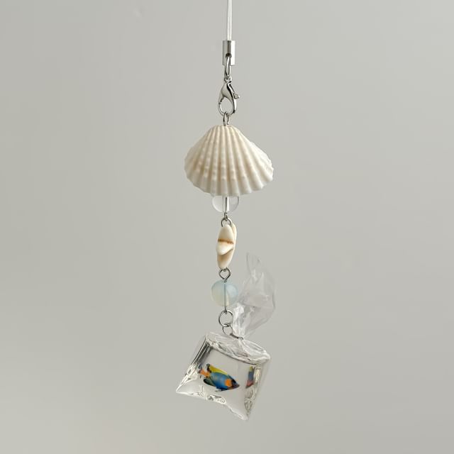 Shells Phone Charm Japilavio - Fish Shell Starfish Acrylic Phone Charm / Bag Charm Keyring ...
