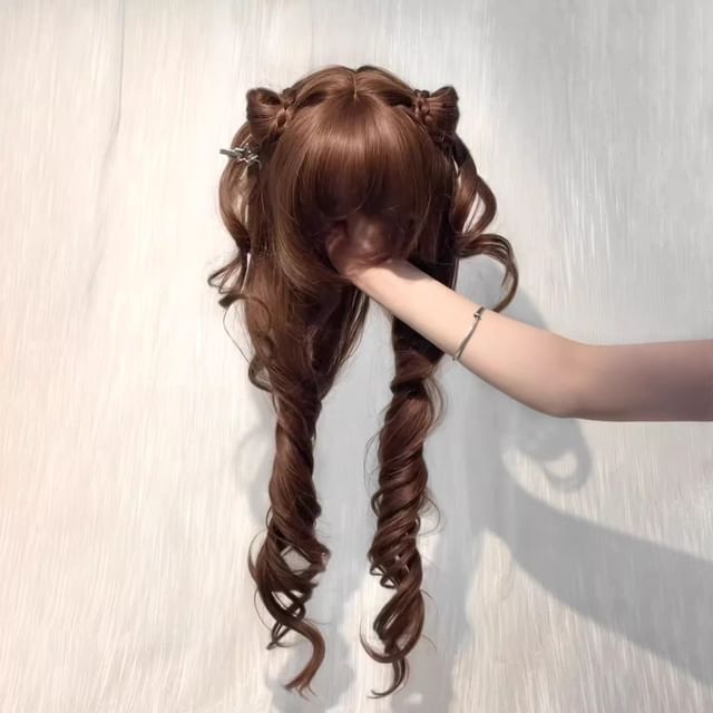 Jasmintinea-Long Full Wig - Curly with Hair Net