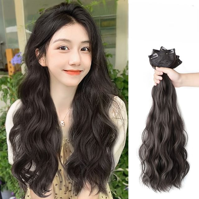 Jasmintinea-Long Wavy Clip On Hair Extension