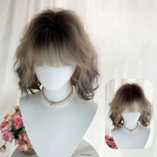 Jasmintinea-Medium Full Wig - Wavy Gradient with Hair Net