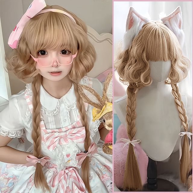 Jasmintinea-Medium Full Wig - Wavy with Braided Pigtail